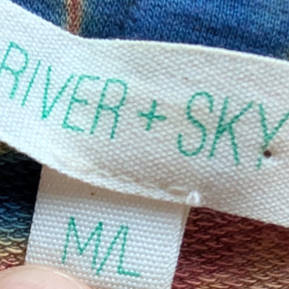 M/L River + Sky Super soft Modal Tencel Boho Tie Dye Hippie Quiet Luxury - Picture 3 of 5